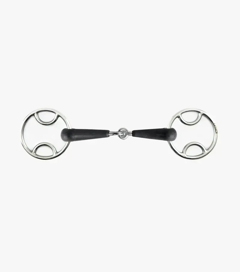 Premier Equine Jointed Rubber Bevel Bit - Silver