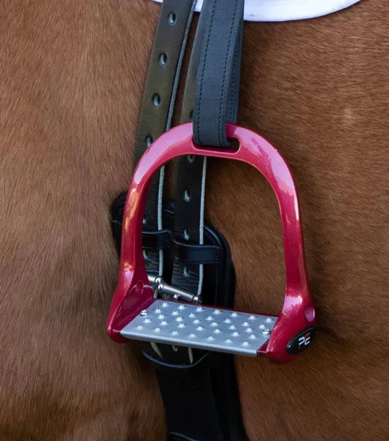 Premier Equine Jopollo Aluminium Performance Stirrups - Red-3