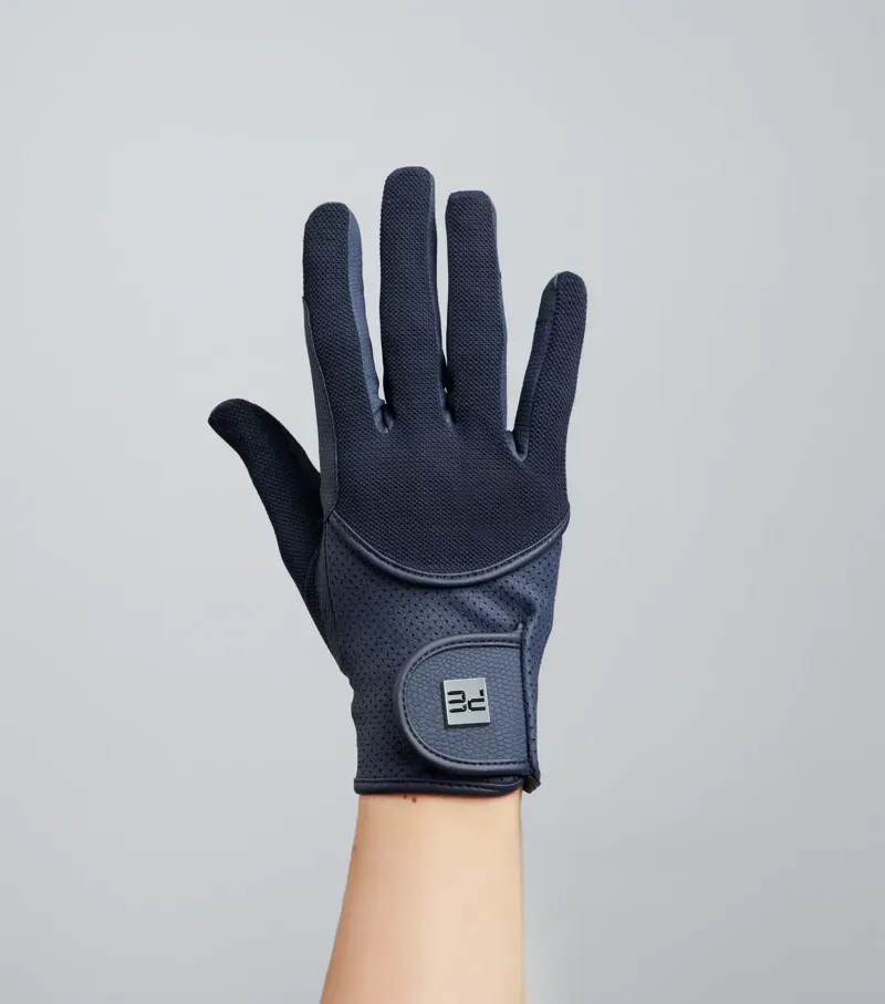 Premier Equine Junior Presa Mesh Riding Gloves - Navy-4