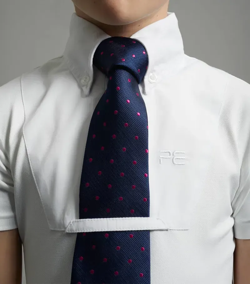 Premier Equine Girls Luciana Short Sleeve Show Shirt - White-3