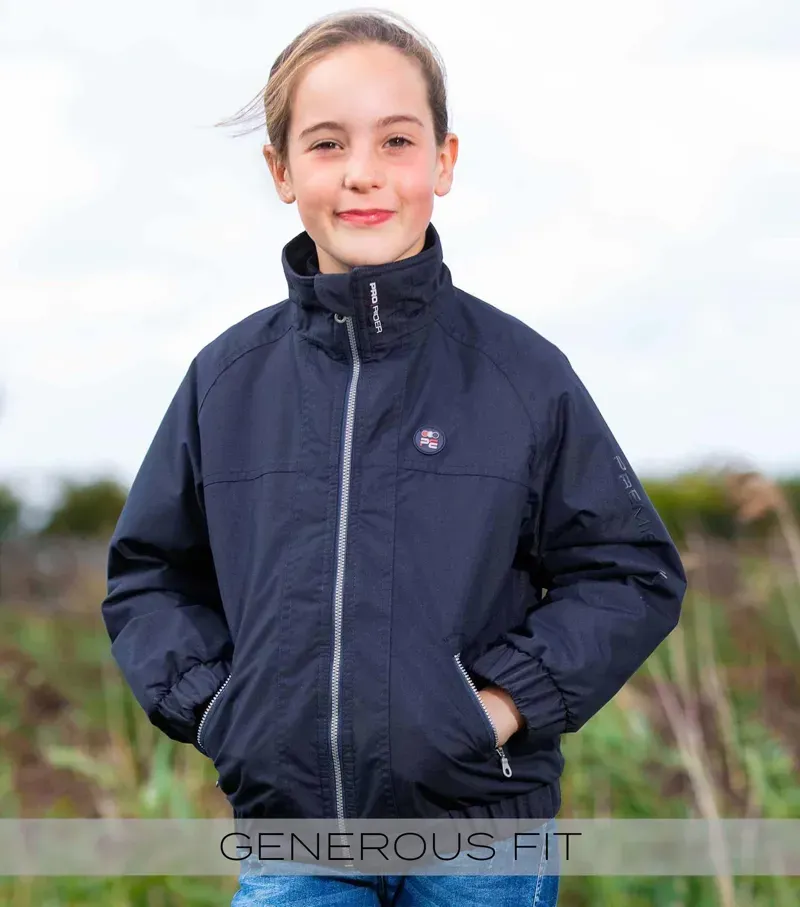 Premier Equine Junior Pro Rider Unisex Riding Jacket - Navy-5