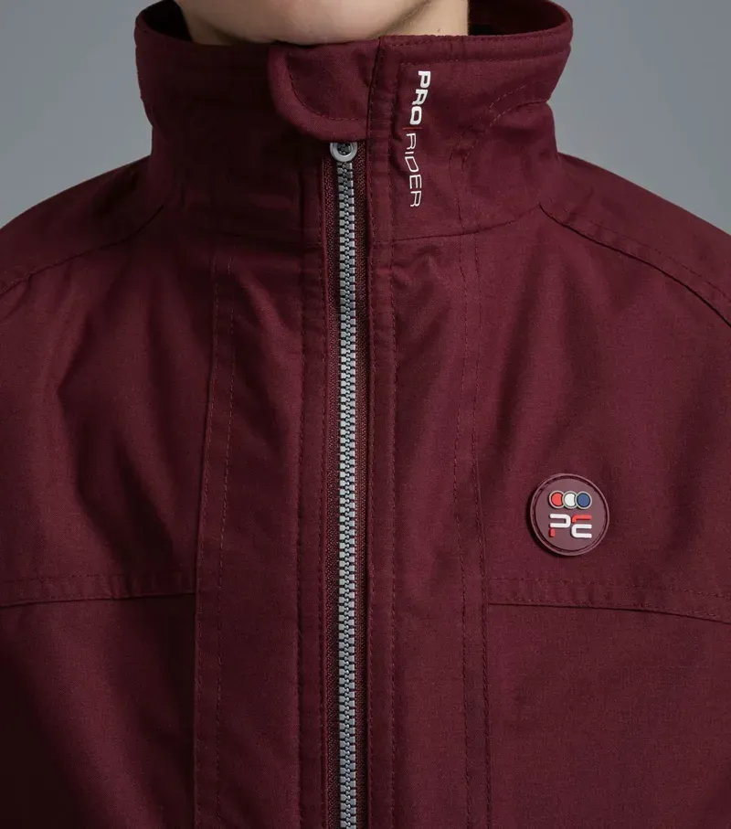 Premier Equine Junior Pro Rider Unisex Riding Jacket - Wine-2