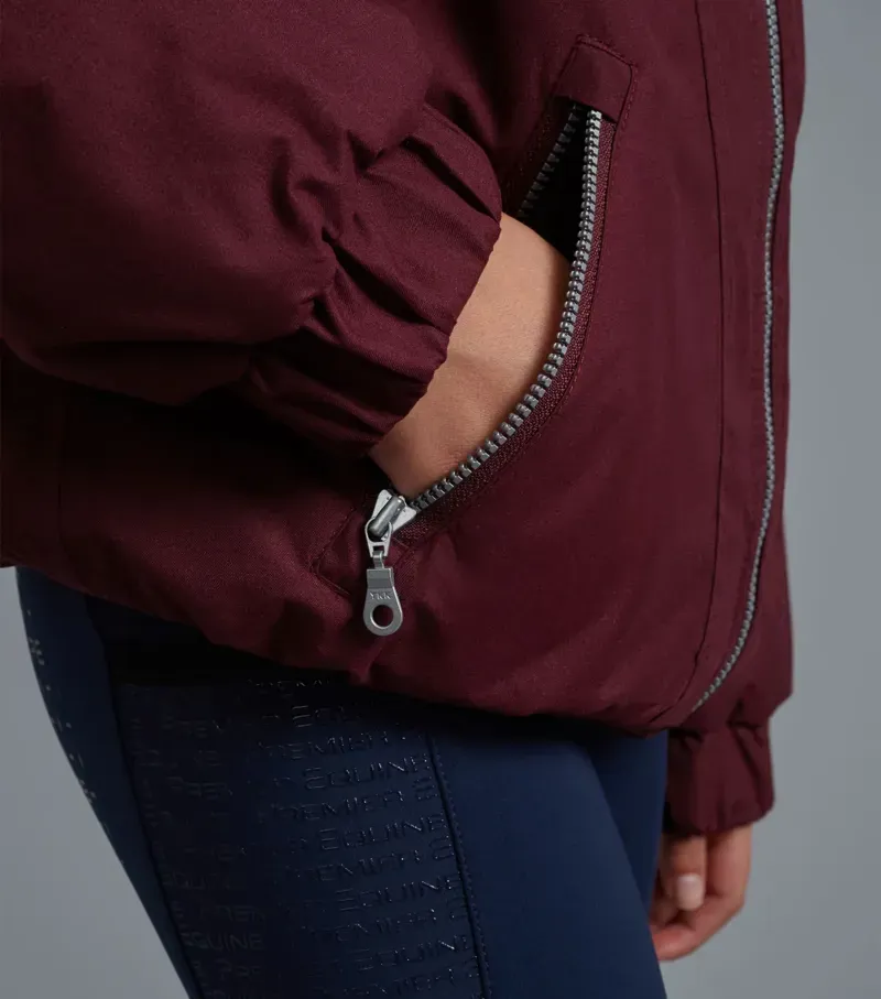 Premier Equine Junior Pro Rider Unisex Riding Jacket - Wine-5