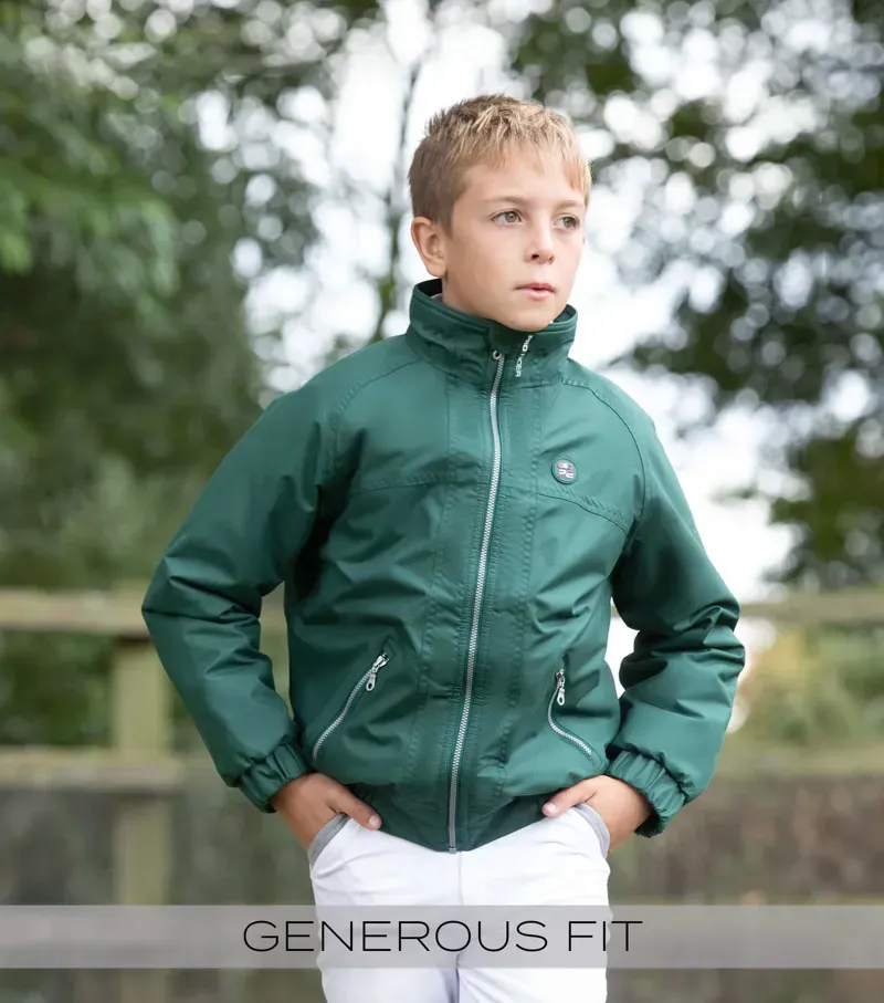 Premier Equine Junior Pro Rider Unisex Riding Jacket - Green-1