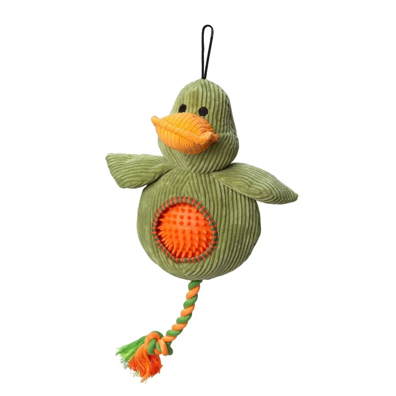 House Of Paws Cord Toy With Spiky Ball - Duck