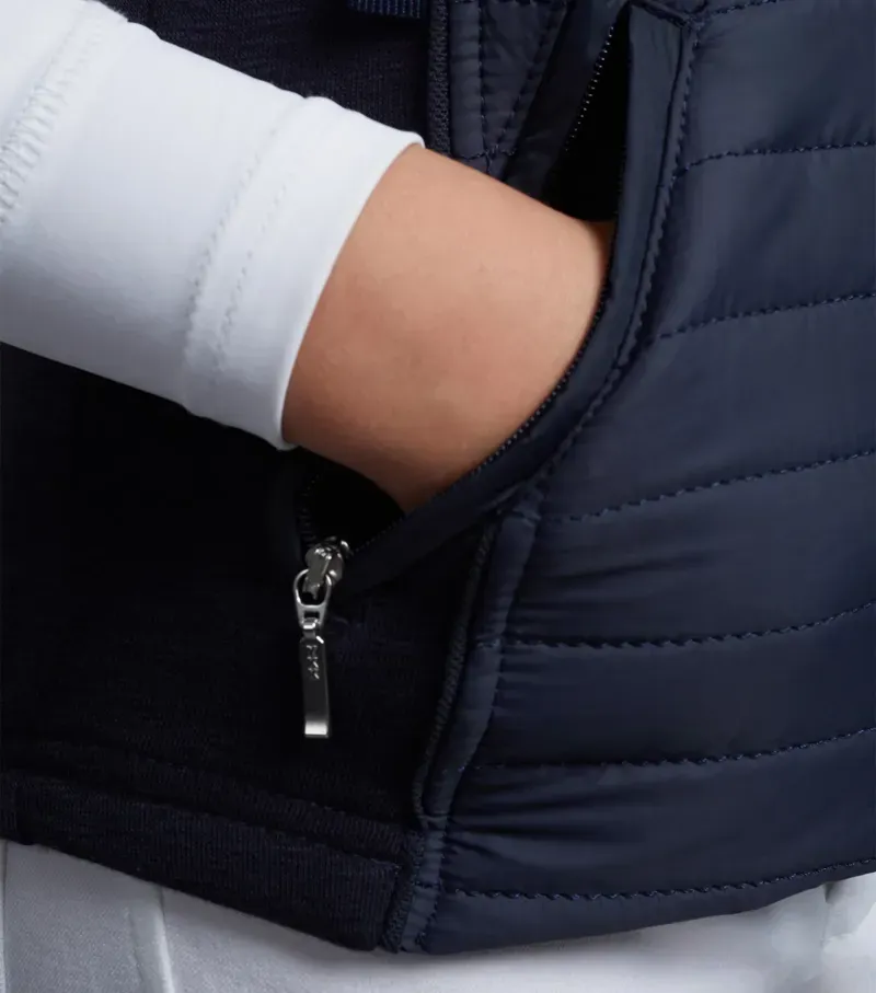 Premier Equine Girl's Mini Lamera Hybrid Riding Gilet - Navy-5