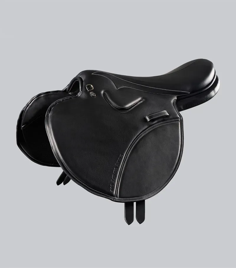 Premier Equine Leather Full Tree Exercise Racing Saddle - Black