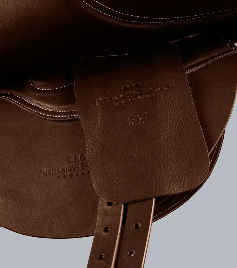 Premier Equine Leather Full Tree Exercise Racing Saddle - Dark Havana-1