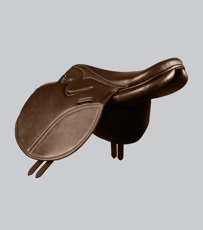 Premier Equine Leather Full Tree Exercise Racing Saddle - Dark Havana-3