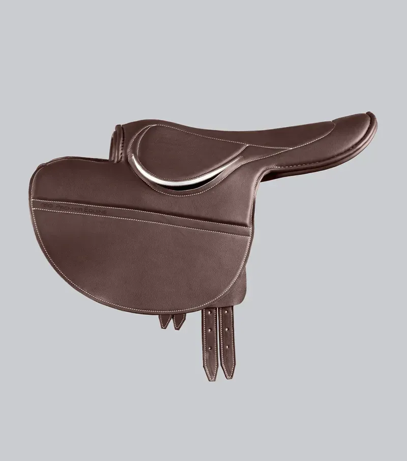 Premier Equine Leather Half Tree Exercise Racing Saddle - Dark Havana-2