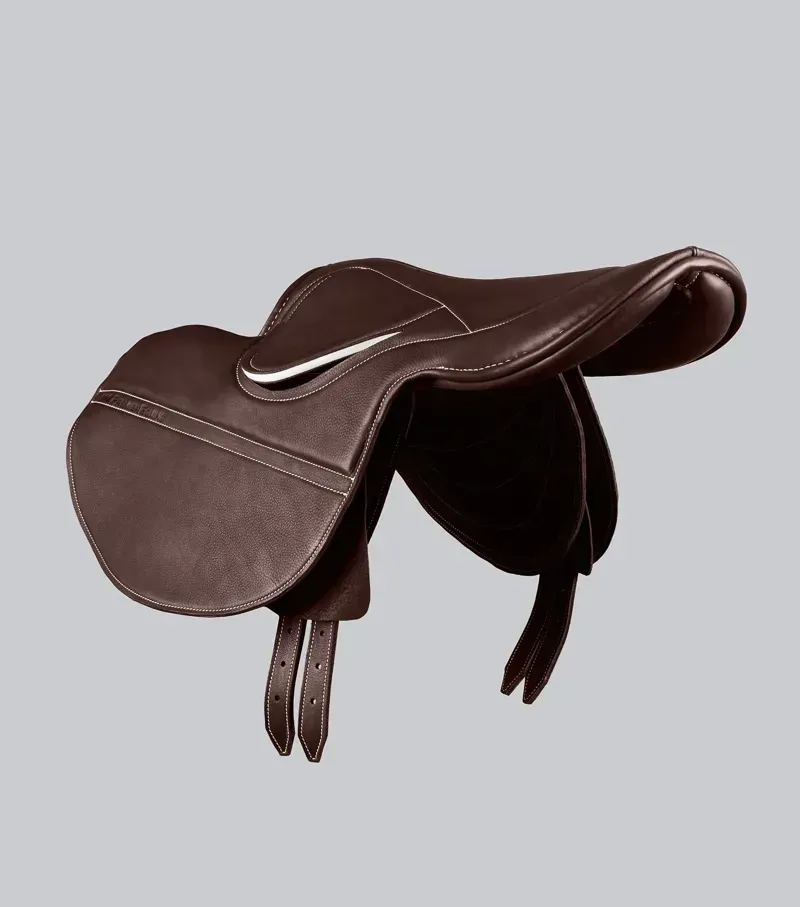 Premier Equine Leather Half Tree Exercise Racing Saddle - Dark Havana-3