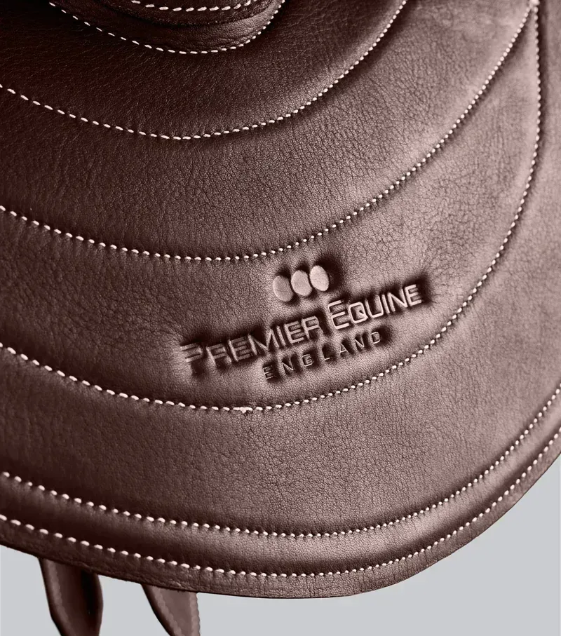 Premier Equine Leather Half Tree Exercise Racing Saddle - Dark Havana-4