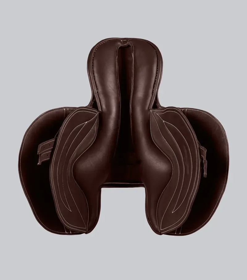 Premier Equine Leather Half Tree Exercise Racing Saddle - Dark Havana-5