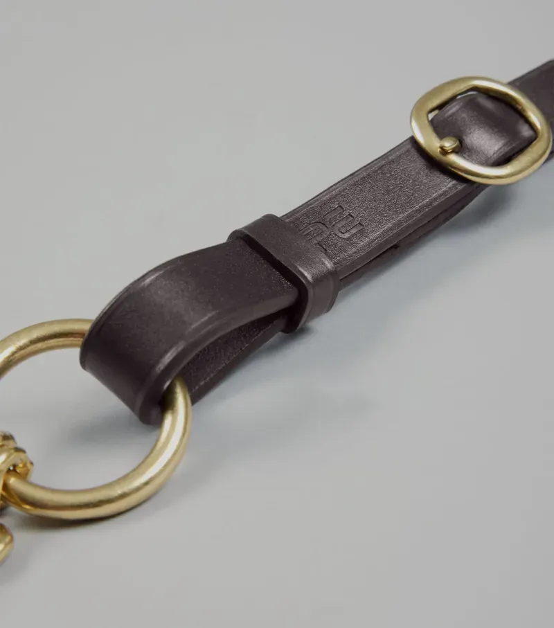Premier Equine Leather Lead Rein With Chain Coupling - Brown-2