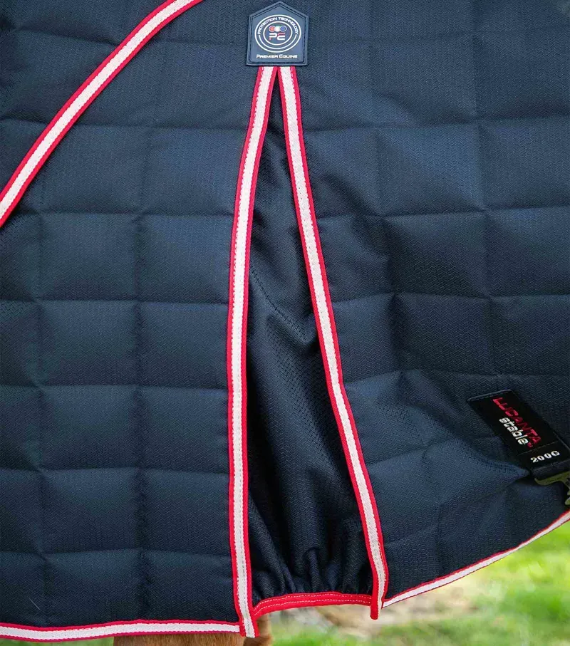 Premier Equine Lucanta 200g Stable Rug with Neck Cover - Black-2