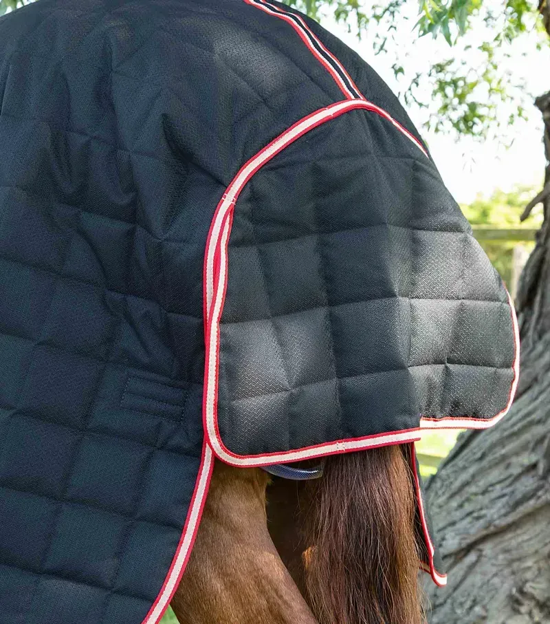 Premier Equine Lucanta 200g Stable Rug with Neck Cover - Black-4