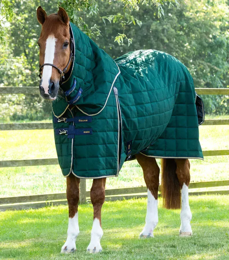 Premier Equine 200g Lucanta Stable Rug With Neck Cover - Green