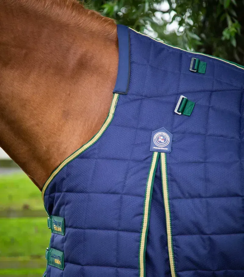 Premier Equine 450g Lucanta Stable Rug With Neck Cover - Navy-2