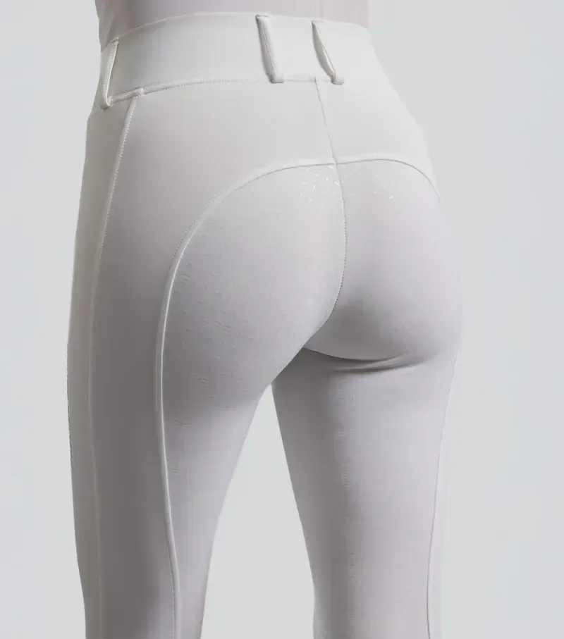 Premier Equine Luceo Womens Full Seat Competition Riding Tights - White-1