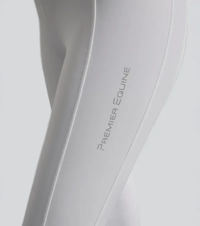 Premier Equine Luceo Womens Full Seat Competition Riding Tights - White-2