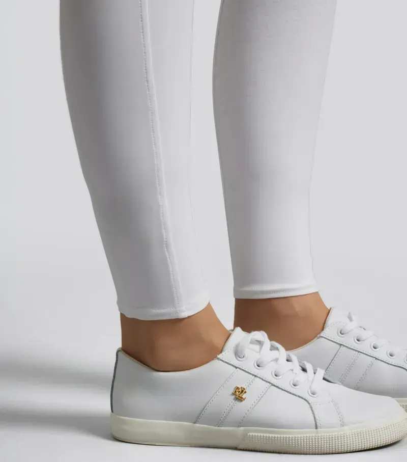 Premier Equine Luceo Womens Full Seat Competition Riding Tights - White-4