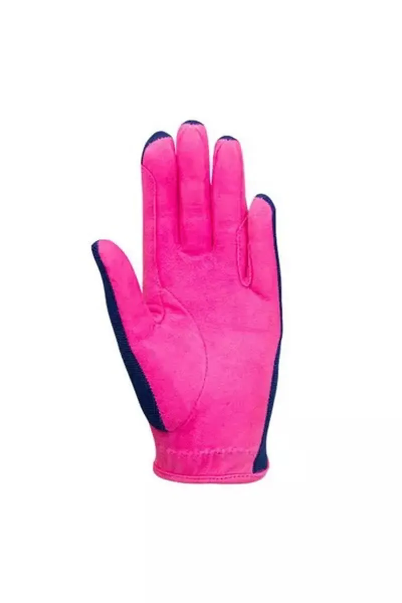 Hy Equestrian Stacy Children's Riding Gloves by Little Rider - Navy/Pink -1