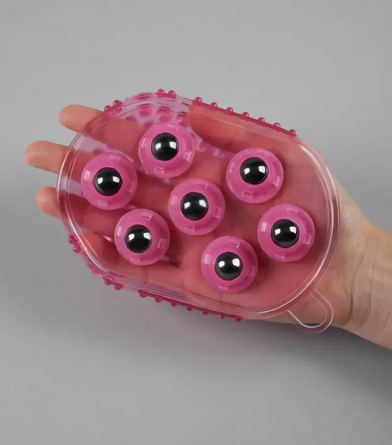 Premier Equine Magnetic Horse Massage Mitt - Fuchsia-1