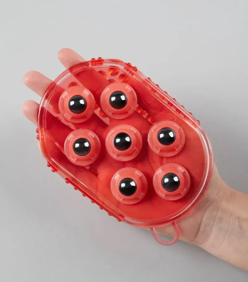 Premier Equine Magnetic Horse Massage Mitt - Red-2