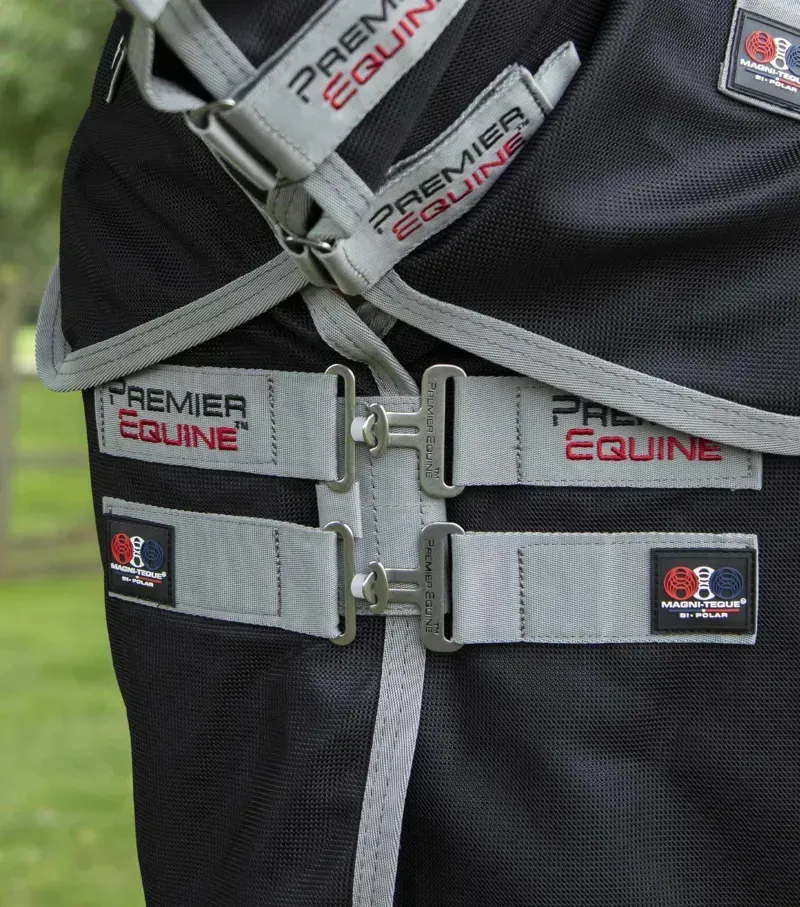 Premier Equine Magni-Teque Magnetic Rug with Neck - Black-2