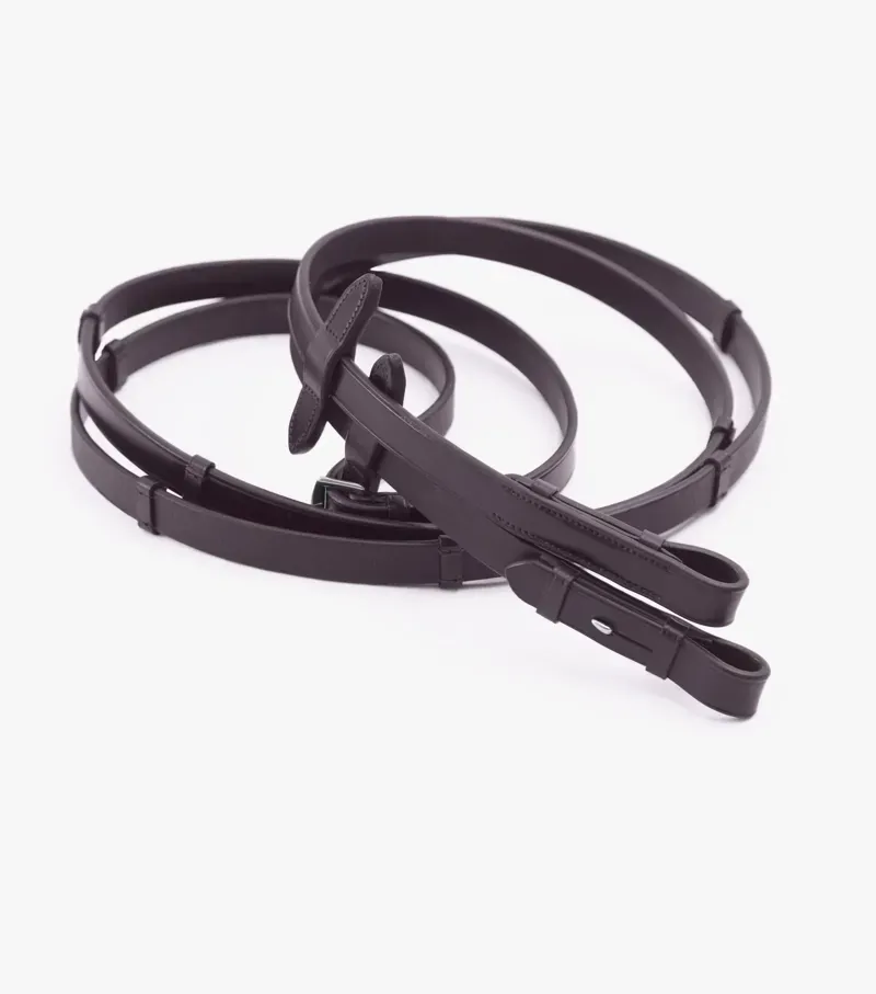 Premier Equine 3/4 Matteo Leather Grip Reins - Brown-2