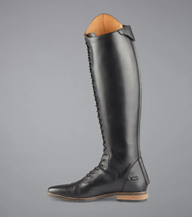 Premier Equine Ladies Maurizia Lace Front Tall Leather Riding Boot - Black-3