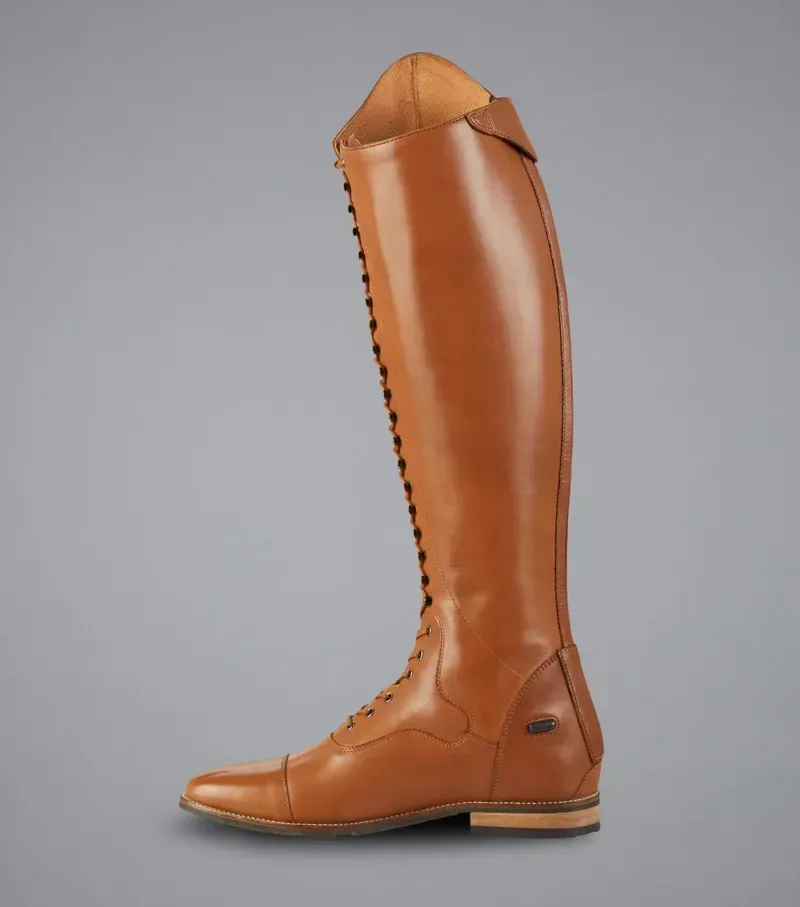Premier Equine Ladies Maurizia Lace Front Tall Leather Riding Boot - Cognac-3