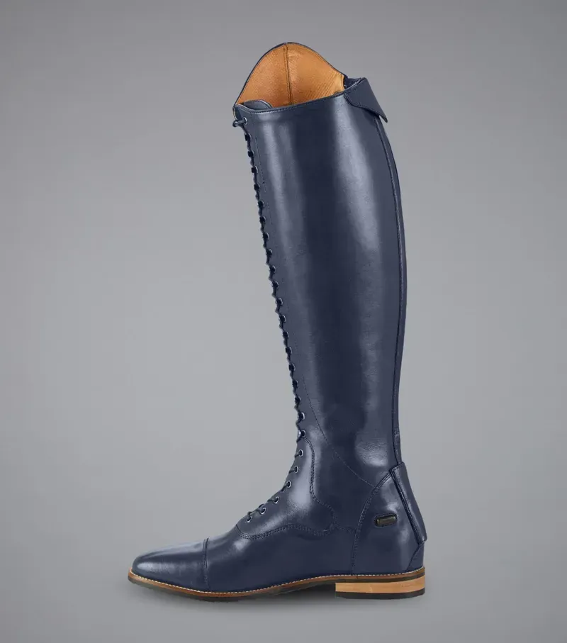 Premier Equine Ladies Maurizia Lace Front Tall Leather Riding Boot - Navy-3