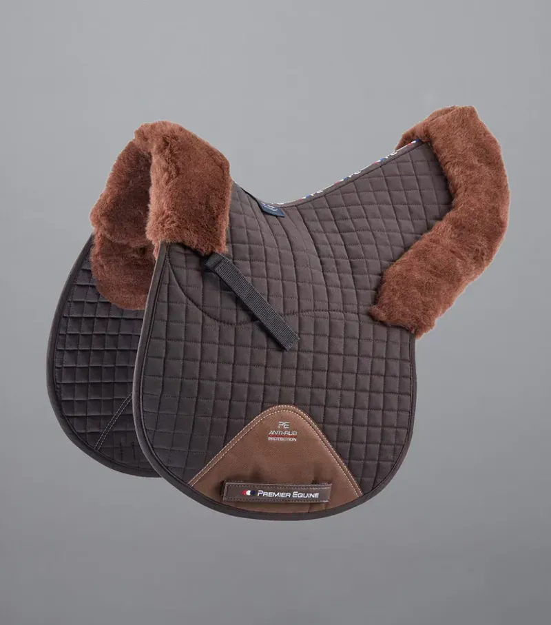 Premier Equine Merino Wool GP/Jump Numnah - Brown/Brown Wool