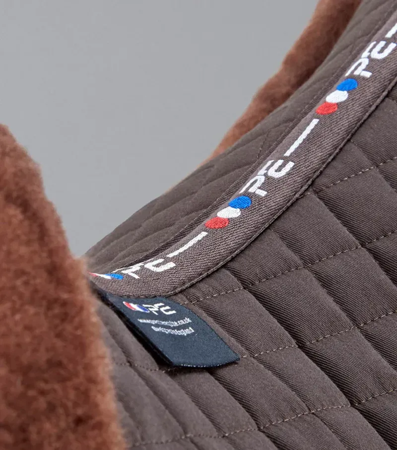 Premier Equine Merino Wool GP/Jump Numnah - Brown/Brown Wool-3