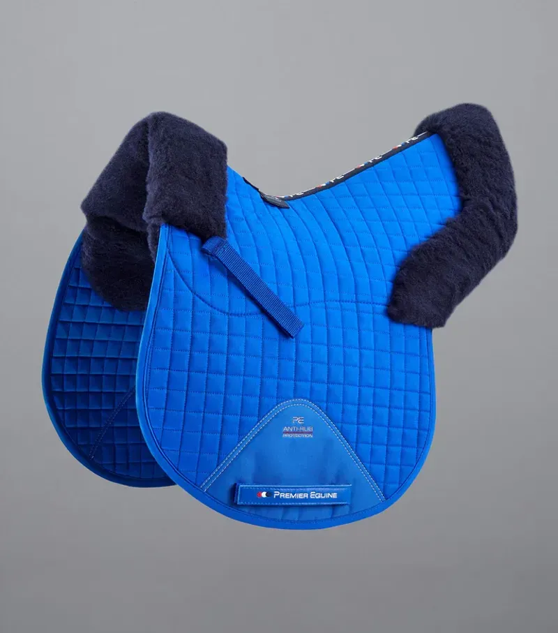 Premier Equine Merino Wool GP/Jump Numnah - Royal Blue/Navy Wool
