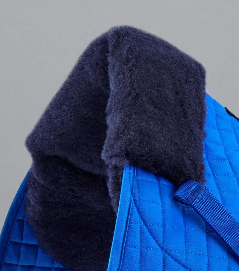 Premier Equine Merino Wool GP/Jump Numnah - Royal Blue/Navy Wool-1