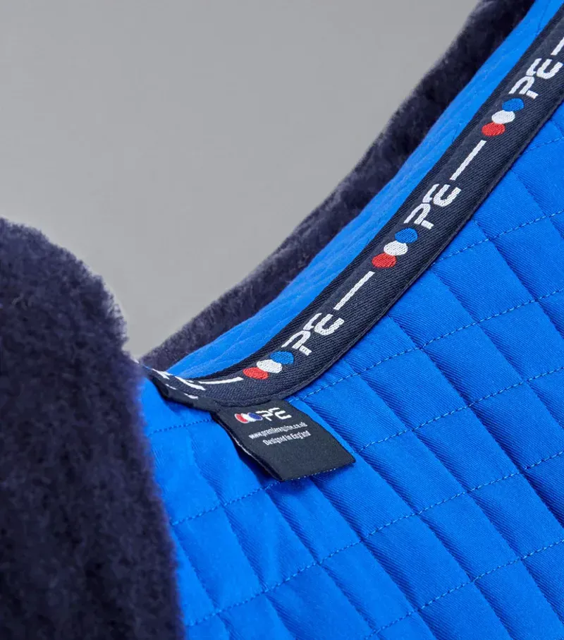 Premier Equine Merino Wool GP/Jump Numnah - Royal Blue/Navy Wool-2
