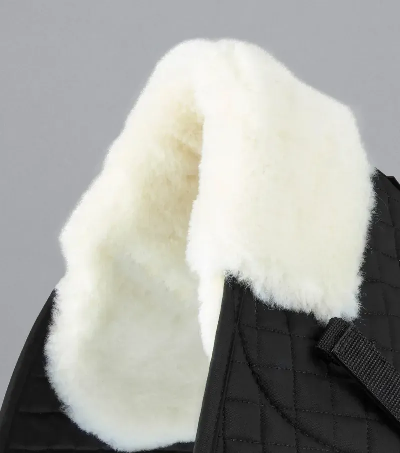 Premier Equine Merino Wool GP/Jump Numnah - Black/Natural Wool-1