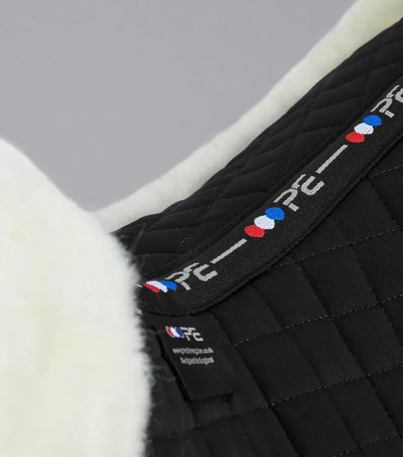 Premier Equine Merino Wool GP/Jump Numnah - Black/Natural Wool-2