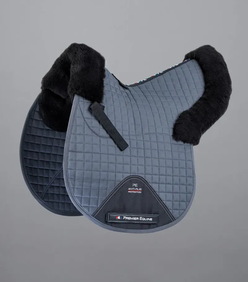 Premier Equine Merino Wool GP/Jump Numnah - Grey/Black Wool