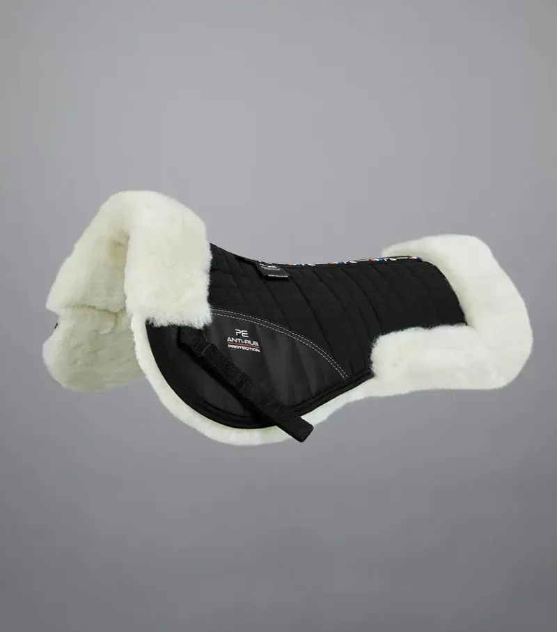 Premier Equine Merino Wool Half Pad - Black/Natural Wool