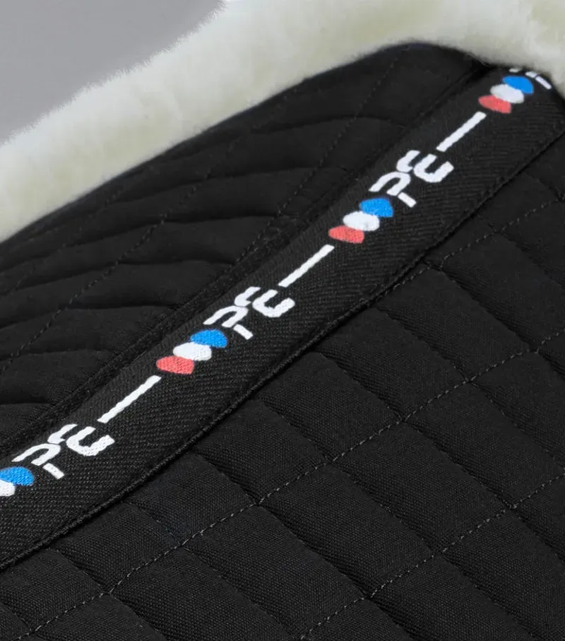 Premier Equine Merino Wool Half Pad - Black/Natural Wool-1