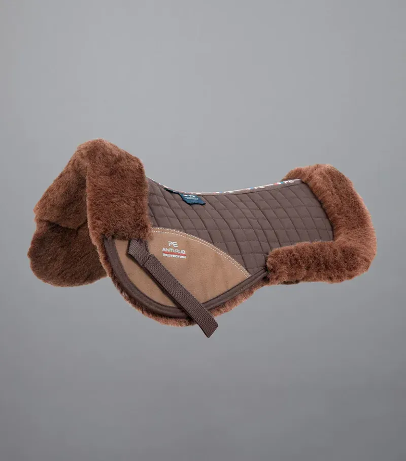Premier Equine Merino Wool Half Pad - Brown/Brown Wool