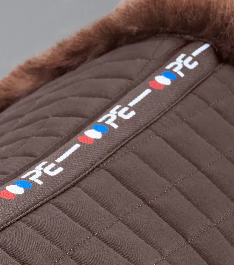 Premier Equine Merino Wool Half Pad - Brown/Brown Wool-1
