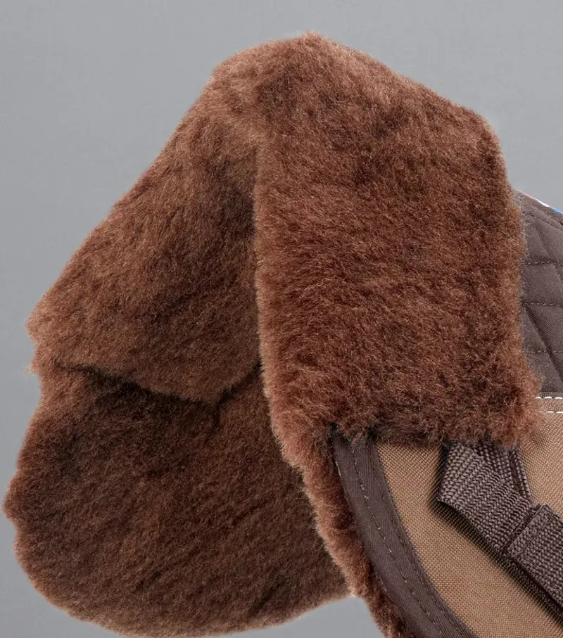 Premier Equine Merino Wool Half Pad - Brown/Brown Wool-2