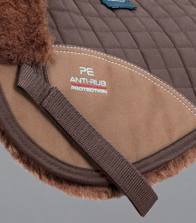 Premier Equine Merino Wool Half Pad - Brown/Brown Wool-4