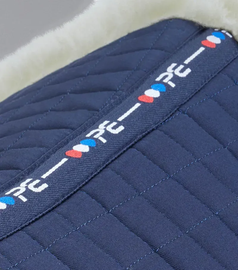 Premier Equine Merino Wool Half Pad - Navy/Natural Wool-1