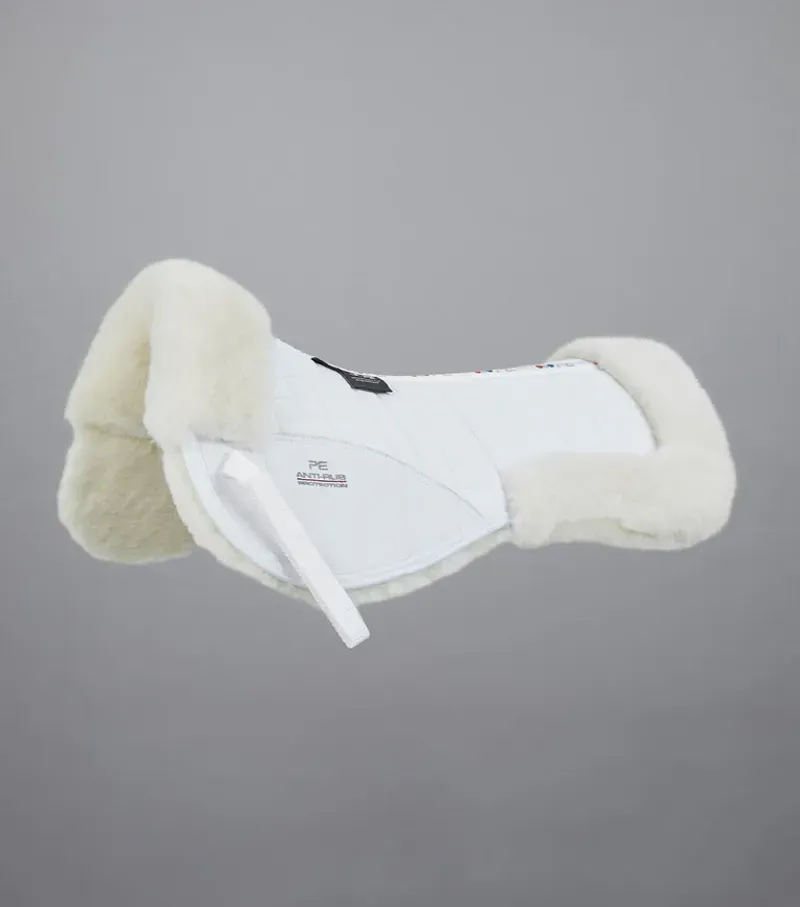 Premier Equine Merino Wool Half Pad - White/Natural Wool