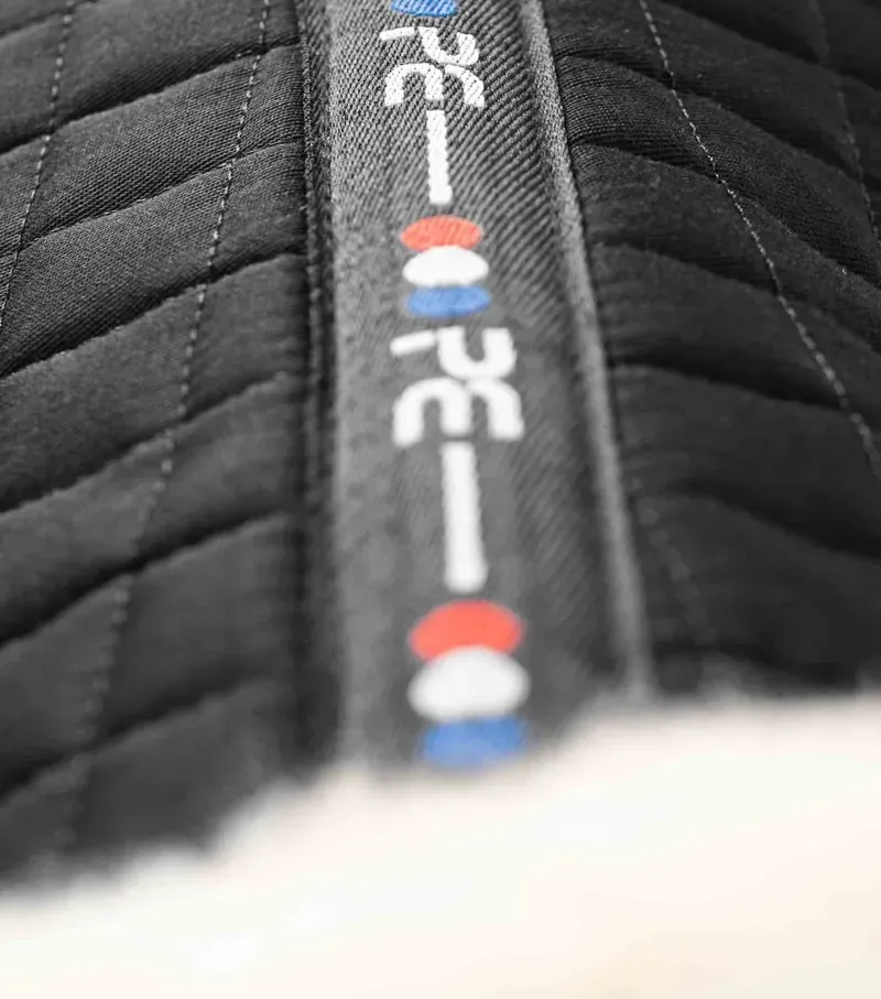 Premier Equine Merino Wool GP/Jump Numnah - Black/Natural Wool-5